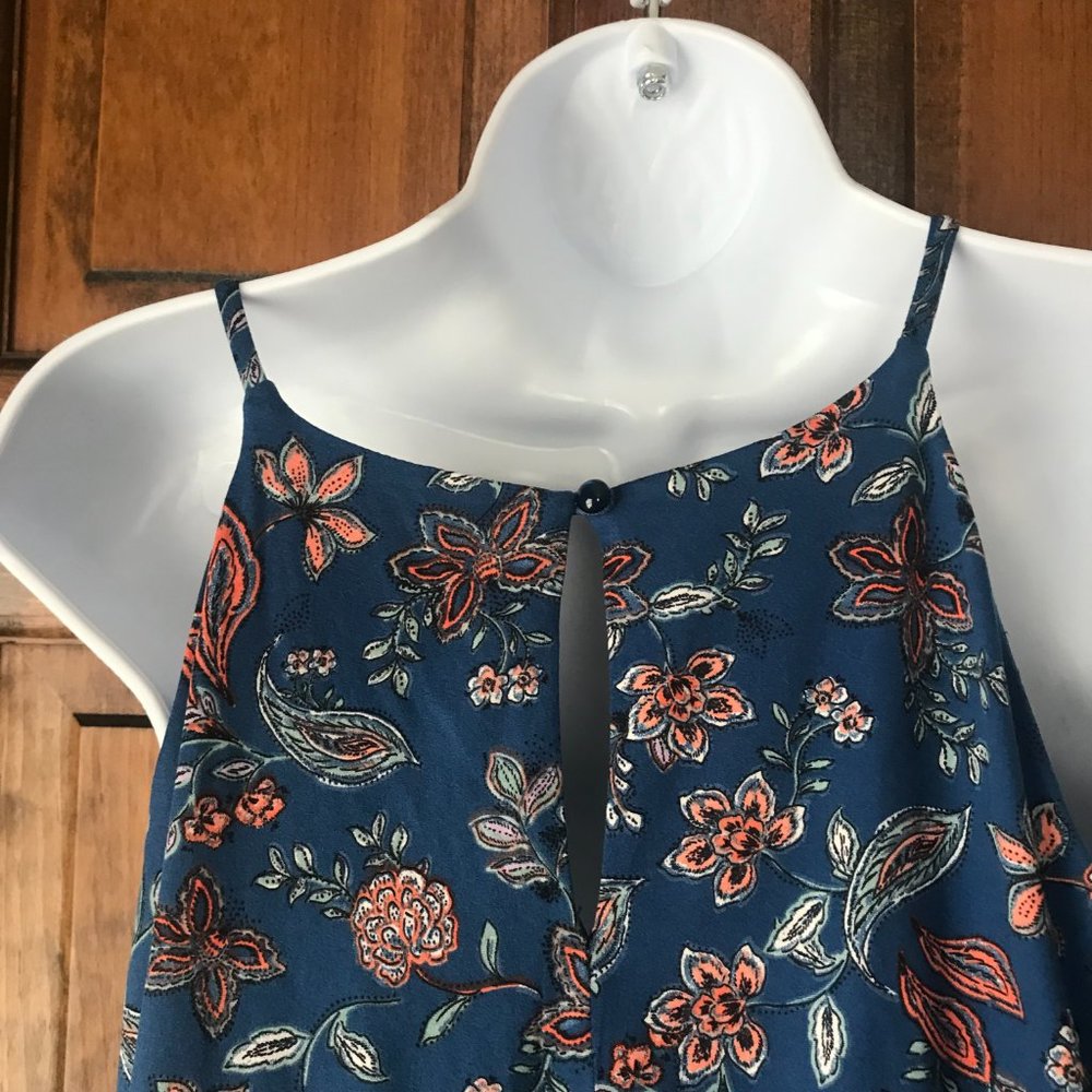 NWT Fortune + Ivy Blue w/Scattered Flowers Halter-Style Dress Large - Picture 8 of 10